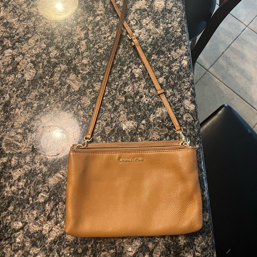 Michael Kors leather chestnut crossbody bag